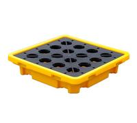 Pallets Garage Wall Racks Industrial Modular Spill Platform Containment,Spill Containment Platform, Modular Spill Platforms, Yellow and Black Polyethylene Pallet with Drain, Warehouses Facto