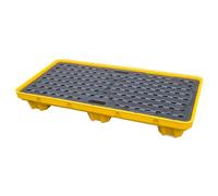 Pallets Garage Wall Racks Industrial Modular Spill Platform Containment,Spill Containment Platform, Yellow and Black Polyethylene Spill Platform, Modular Platform with Flat Top Grating, Ware