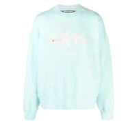 Palm Angels Broken Shark cotton sweatshirt - Blue M-L-XL