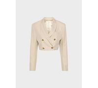 Palm Angels Buttons Cropped Blazer Beige - Womens - M
