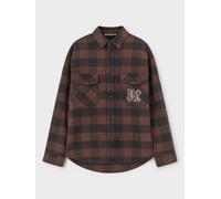 Palm Angels Check Pattern Overshirt 'Brown/Off White' - Mens - S