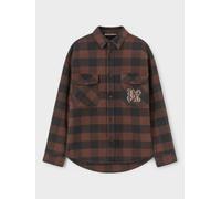 Palm Angels Check Pattern Overshirt 'Brown/Off White' - Mens - XS