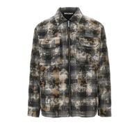 Palm Angels checked-pattern zip-up overshirt - Grey 44-46-48-52