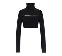 Women's Palm Angels All Roads Cropped Turtleneck Jumper Black