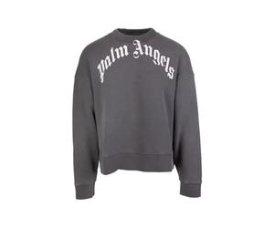 Palm Angels curved logo crew-neck sweatshirt - Black S-L