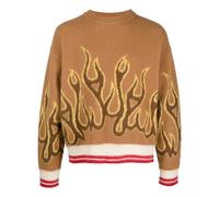 Palm Angels FW22 Flames Intarsia Crew Knit 'Yellow' PMHE043F22KNI0016418 S