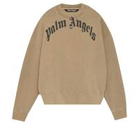 Palm Angels GD Curved Logo Beige Sweatshirt - L