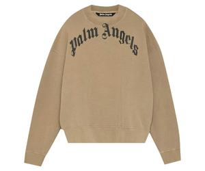 Palm Angels GD Curved Logo Beige Sweatshirt - L