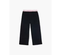 Palm Angels Girls Black Pink Kids Logo-waistband High-rise Wide-leg Cotton-jersey Jogging Bottoms 8-12+ Years 10