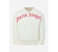 Palm Angels Girls Classic Curved Logo Sweatshirt in Ivory - Ivory - 10 Yrs