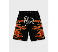 Palm Angels Graffiti Flames Sweatshorts Black - Mens - L