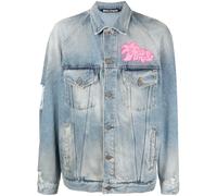 Palm Angels graffiti-print denim jacket - Blue L