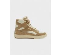 Palm Angels High Top University Leather Suede Sneakers Beige - Mens - 4