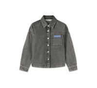 Palm Angels Kids logo-print denim overshirt - Black 10