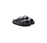 Palm Angels Kids logo-print leather slides - Black 26-31-32-34