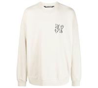 Palm Angels Linen Crewneck Beige Black - Mens - S