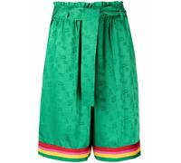 Palm Angels logo-print high-waisted shorts - Green 40-42