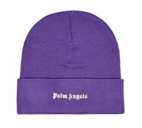 Palm Angels Logo Printed Beanie Purple - One Size