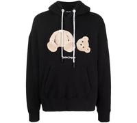 Palm Angels Mens Bear-motif Hoodie Black Cotton - Size Small