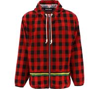 Palm Angels Mens Buffalo Check Windbreaker Red Jacket - Size Small