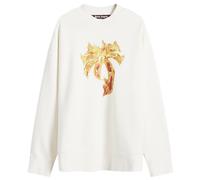 Palm Angels Men's Burning Palm Crew Sweat White
