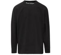 Palm Angels Mens Classic Logo Long Sleeve Black T-Shirt material_cotton - Size Small