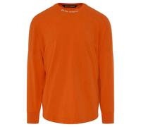 Palm Angels Mens Classic Logo Long-Sleeved T-Shirt - Orange - XS - Orange