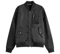 Palm Angels Men's Curved Logo Bomber Jacket Black