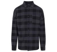 Palm Angels Mens Curved Logo Checked Black Shirt Textile - Size Small
