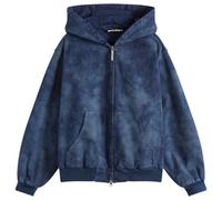 Palm Angels Men's Curved Logo Indigo Bomber Jacket Indigo Blue