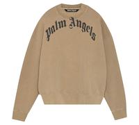 Palm Angels Mens GD Curved Logo Beige Sweatshirt Cotton - Size Large