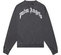 Palm Angels Men's GD Curved Logo Washed Black Sweater | Size: Medium Palm Angels Black M