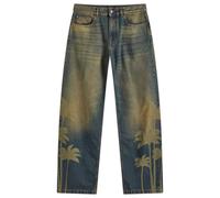 Palm Angels Men's Laser Palm Loose Leg Jeans Grey