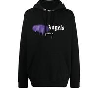 Men's Palm Angels London Spray Paint Logo Black Hoodie - Size: 40/Regular