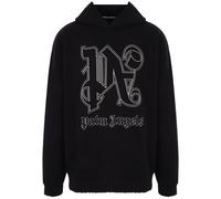 Palm Angels Mens Monogram Statement Logo Black Hoodie - Size Medium