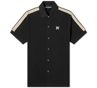 Palm Angels Men's Monogram Taping Button Down Shirt Black