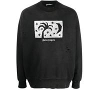 Palm Angels Mens Nightsky Design Black Sweatshirt Cotton - Size Large
