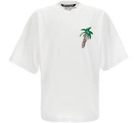 Palm Angels Mens Sketchy Tree Design Oversized Fit White T-Shirt Cotton - Size X-Large