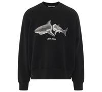 Palm Angels Mens Split Shark Logo Black Sweatshirt - Size X-Small