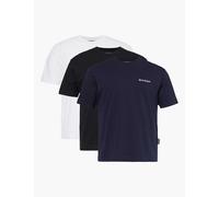 Palm Angels Mens White Black Vy Pack of Three Embroidered Brand Cotton-jersey T-shirt Xxl