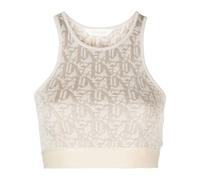 Palm Angels Monogram Jacquard Knit Bra Top Beige - S