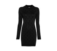 Palm Angels Monogram Knit Mini Dress In Black Black M