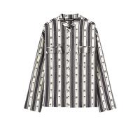 Palm Angels monogram-print striped overshirt - Black XS-S-M-L-XL-XXL