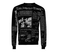 Palm Angels newspaper-print crew-neck sweater - Black L-XXL