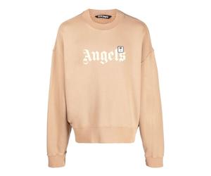 Palm Angels Patch Logo Crew Sweatshirt 'Beige White' PMBA026F22FLE0046410 XS