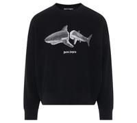 Palm Angels Split Shark Branded Logo Black Sweatshirt