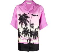 Palm Angels sunset-print bowling shirt - Purple 36-38-40-42-46
