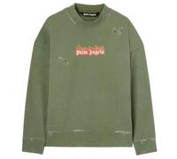 Palm Angels Unisex Adult Flames SweatshirtS Green SY3508