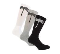 Palm Angels Unisex Adult Socks (Pack of 3) / S-M Black/White/Grey GT6512