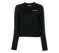 Palm Angels Womens Classic Logo Sweatshirt - Black - Black - S - 40% Wool/30% Viscose/20% Polyamide/10% Cashmere